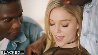 Blonde beauty Kali Rose gets her pussy railed by six BBCs in intense scene