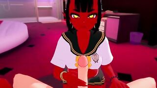 The succubus seduced the man and fucked him in her house