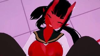 The succubus seduced the man and fucked him in her house