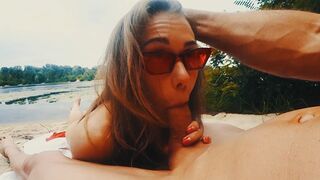 Fitness girl Mia Bandini fucks publicly on the beach with intense passion