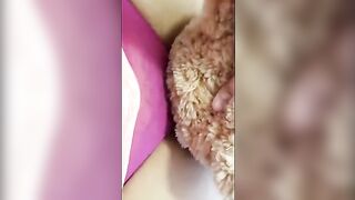 Horny Latina humps her favorite teddy bear to orgasm