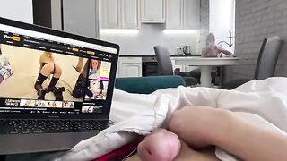 A stunning blonde caught a guy jerking off and offered to give him an unforgettable experience!