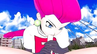 Jessie from Team Rocket fucks you in this anime POV scene