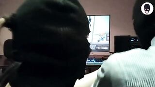 The girl plays a crazy deepthroat game in a unique style