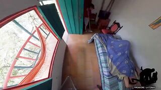 A hot chick maid seduced a tourist in the hostel, showcasing her fiery Latina charm