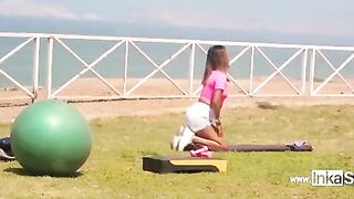 Inkasex: Hot Peruvian gym teacher caught in steamy workout session
