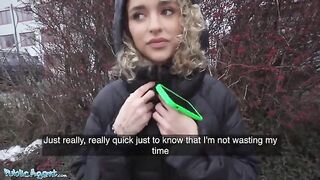 Public Agent Geishakyd gets her curly bush trimmed for cash