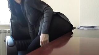 Mini Diva did a risky office masturbation which is her normal style