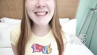 Redhead teenage whore with freckles gets her pussy railed in POV