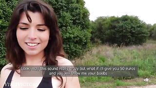 A cute girl was running and a boy caught up with her to have some fun