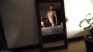 The pretty girl makes a blowjob and gets sperm on her tits