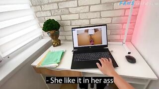 A stepson got caught jerking off to his hot stepmom's intimate photos