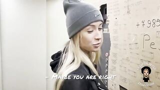 A hot blonde gets her husband to watch as she sucks her neighbor’s huge cock