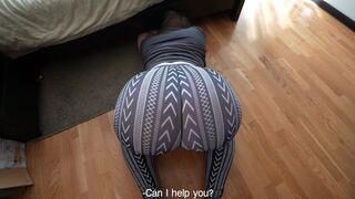 The step sister is stuck again and she thanks the step brother twice