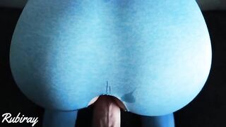 Babe fucked doggy style before cumming on her pussy in ripped yoga pants