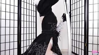 2B is getting an intense examination through her android body - HD