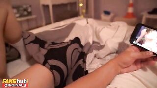A 19-year-old step sister with a great ass gets horny at night and wants to have some fun