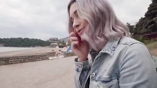 A girl is having real sex with a stranger she met on the street