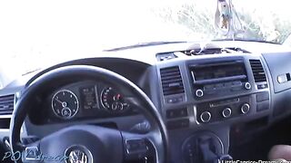 Horny hitchhiker Little Caprice gets banged in the car on streets