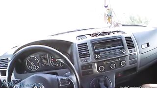 Horny hitchhiker Little Caprice gets banged in the car on streets