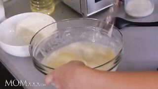 Czech stepmom Florane Russell spanks and eats pussy with her stepdaughter Jenny Wild in the kitchen