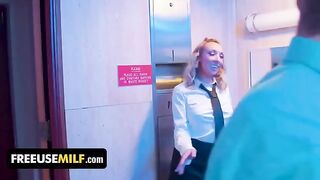 Hot bathroom attendant seduces club goers with special treatment in this steamy scene
