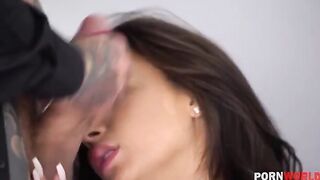 Latina model Susy Gala gets banged by photographers during a photo session