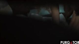 Skinny blonde teen Jazlyn Ray gets spanked and fucked hard in intense scene
