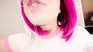 Freaky girl Lil Slut gets a facial after facials!! A cumshot compilation feast!