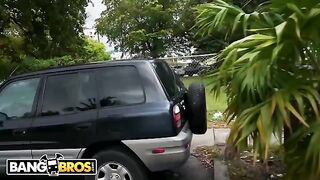 The Bang Bus is out here catching a big booty babe, none other than the Russian PAWG Anna Chambers