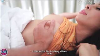 A couple has sex after watching a movie together, a steamy homemade scene