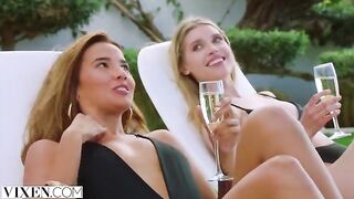 Four handed fuck for dream girls Agatha, Freya and Lika in stunning HD