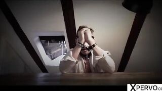 Two insatiable step-sisters sharing their sex slave in a steamy scene