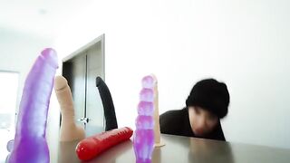 I fucked in my ass and pussy with neighbor's dildo