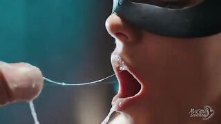 That's what a true cumslut should do with used condoms! Draining big fat loads in 4K close up