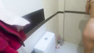 Busty stepmom fucks me thinking I was her husband, shower sex