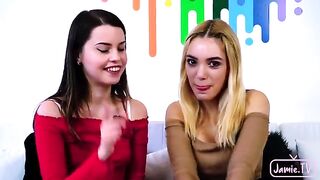 Two cute girls shared a cock of the young guy Nico Nice