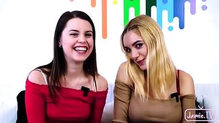 Two cute girls shared a cock of the young guy Nico Nice