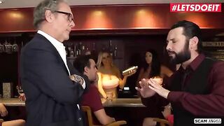 Two busty sluts getting fucked by their pervert boss in a hardcore threesome