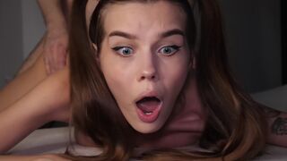 The funniest anal sex with a tiny teen and a big cock