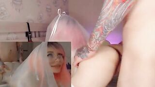 A bride gets fucked by her husband's best friend and gets a messy hot load on her face