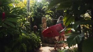 A couple has sex on the beach and reaches climax together