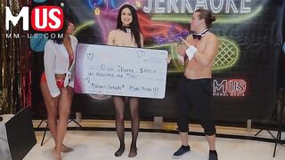 Brunette Latina Eliza Ibarra rides Jay Romero’s cock in a steamy Jerkaoke scene