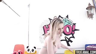 Cute blonde Rebel Rhyder fucked in her ass hole in intense anal action