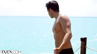 A girl was cast away on a desert island and had intense sex with a guy