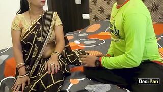 Desi Pari saves her daughter's marriage through a steamy stepmom encounter in Hindi