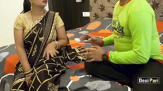 Desi Pari saves her daughter's marriage through a steamy stepmom encounter in Hindi