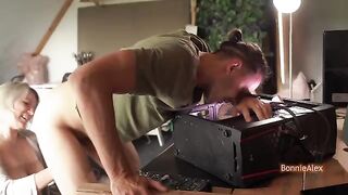 A couple has a spontaneous quickie session with intense passion