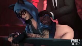 Hentai compilation featuring a lynx from the Fortnite universe in 3D animation