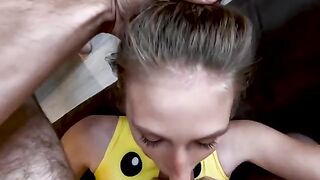 A cute girl has a rough sex with her boyfriend, featuring intense action